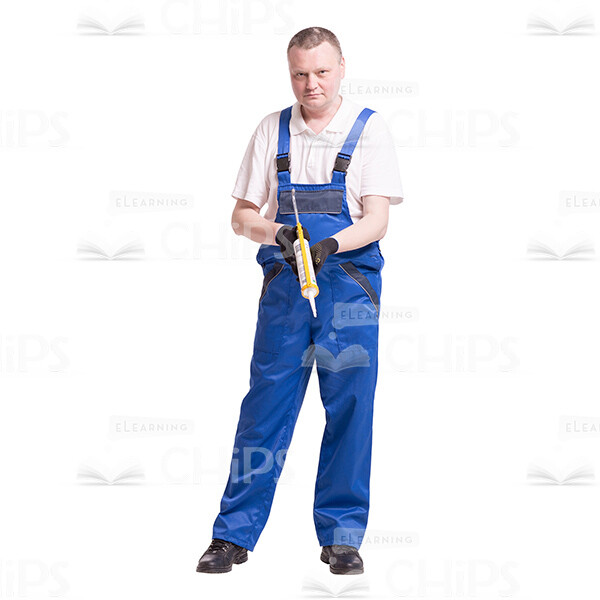 Confident Foreman With Syringe Gun Cutout Image-0