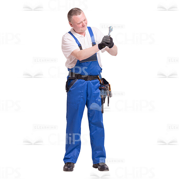 Cutout Photo of Focused Repairman Cracking down -0