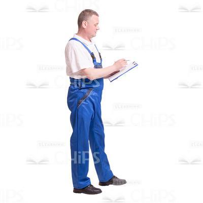 Cutout Photo Of Half-Turned Mid-Aged Worker Making Notes-0