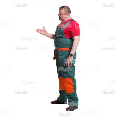 Cutout Picture of Serious Repairman Explaining Something Profile View-0