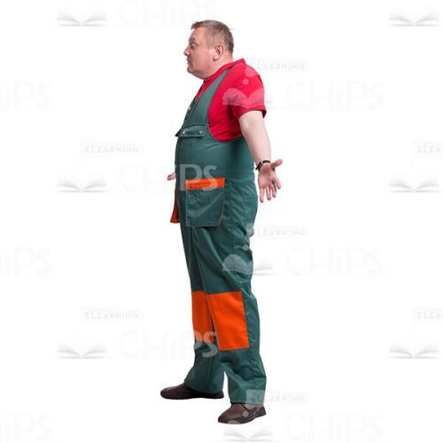 Middle-Aged Repairman With What Can I Do Gesture Cutout Picture-0