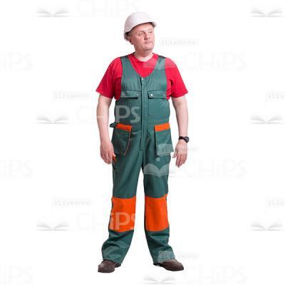 Middle-Aged Repairman In Helmet Cutout Picture-0
