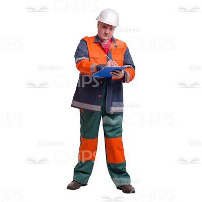 Repairman Writing And Looking At The Camera Cutout Picture-0