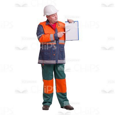 Repairman Presenting and Pointing At The Notebook Cutout Picture-0