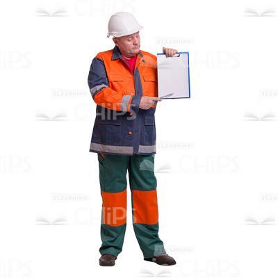 Repairman Presenting Pointing And Looking At The Notebook Cutout Picture-0