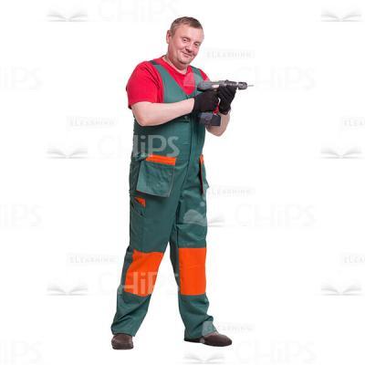 Smiling Repairman With The Drill Cutout Picture-0