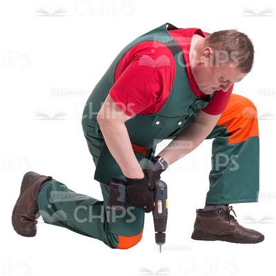 Repairman Drilling In The Floor Cutout Picture-0
