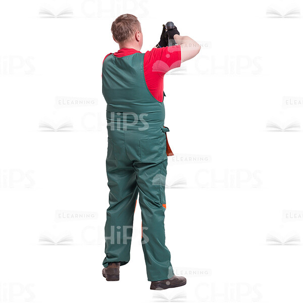 Back View Drilling Repairman Cutout Picture-0