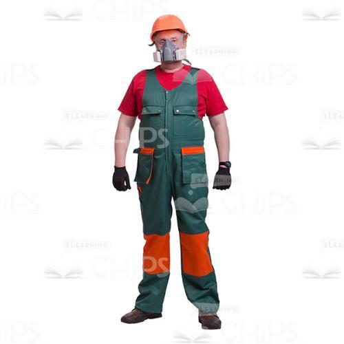 Middle-aged Repairman In The Respirator Cutout Picture-0