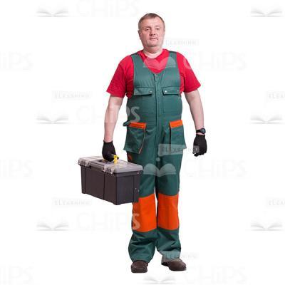 Calm Middle-aged Repairman With The Instrument Box Cutout Picture-0