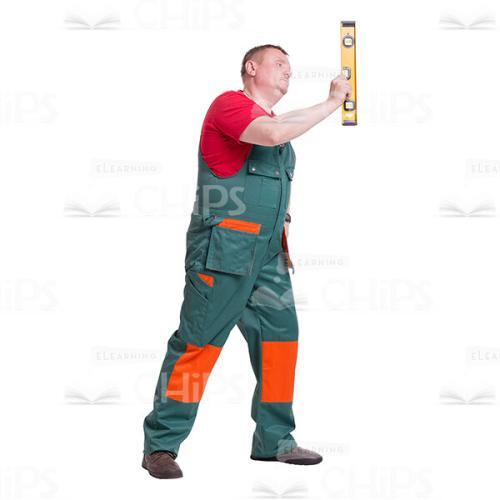 Middle-aged Repairman With The Bubble Level Cutout Picture-0