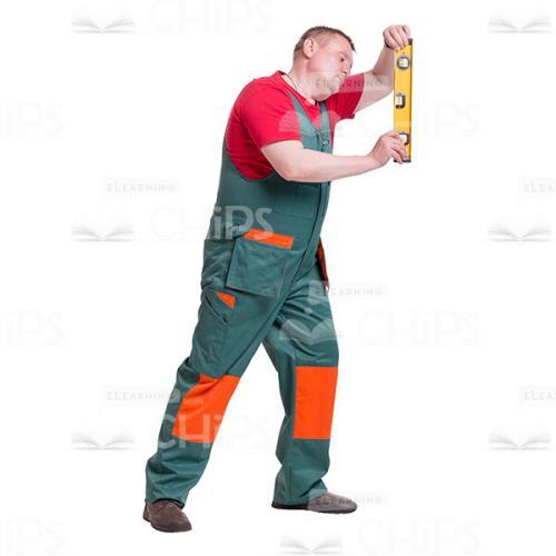Middle-aged Repairman With The Bubble Level Cutout Picture-0