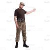 Asking To Go Mid-Aged Soldier Cutout Photo-0