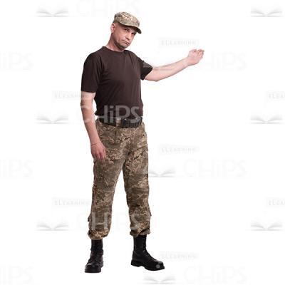 Asking To Go Mid-Aged Soldier Cutout Photo-0