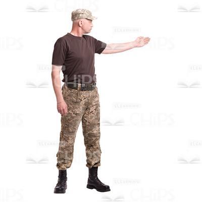 Pointing Aside Mid-Aged Captain Cutout Photo-0