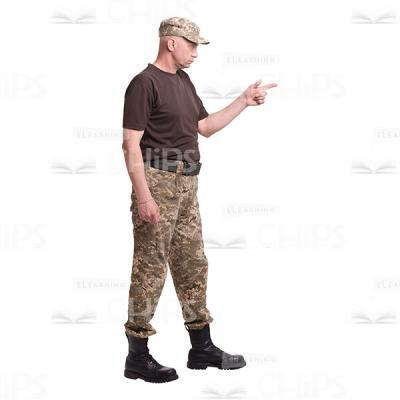 Pointing With The Finger Mid-Aged Captain Cutout Photo-0