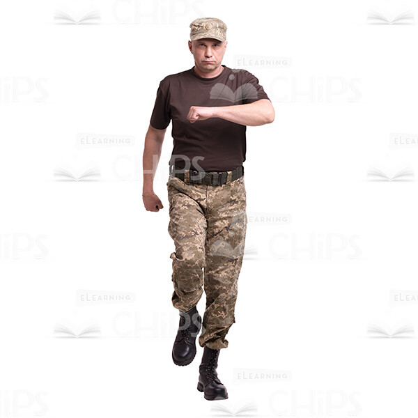 Serious Marching Mid-Aged Warrior Cutout Photo-0