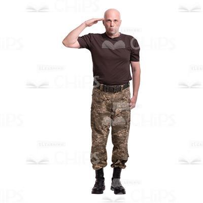 Saluting Mid-Aged Solder Cutout Photo-0