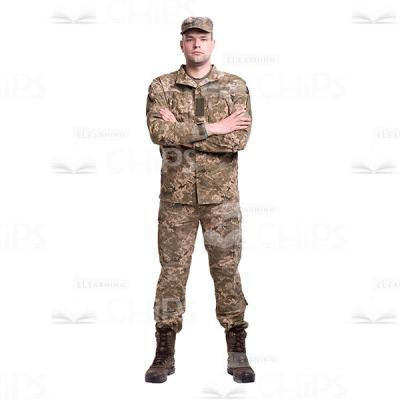 Serious Military Man Crossed Arms Cutout Photo-0