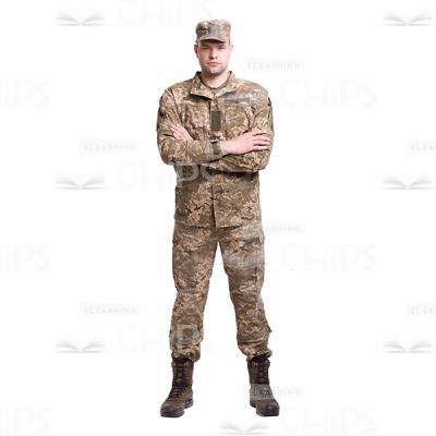 Cutout Photo of Nice Military Man Crossed Arms Across the Chest-0
