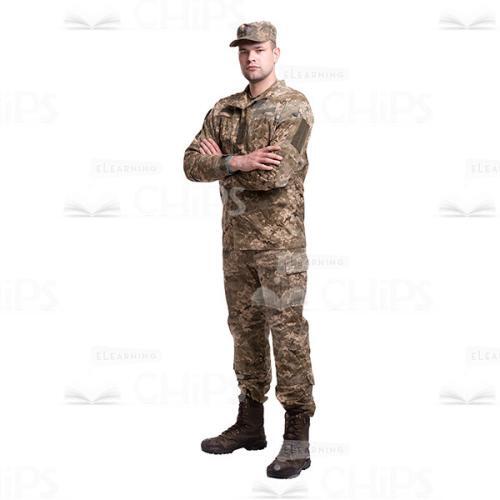 Half-Turned Soldier Crossed Arms Cutout Photo-0