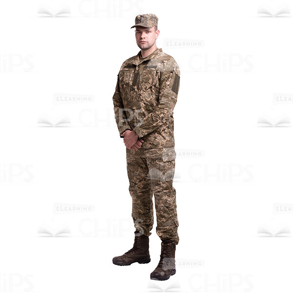 Calm Young Sergeant Standing Half-Turned Cutout Photo-0