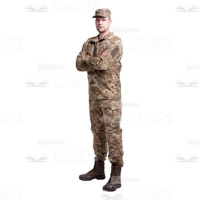 Confident Soldier Crossed Arms Cutout Photo-0