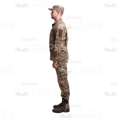Young Soldier Standing Upright Profile View Cutout Image-0