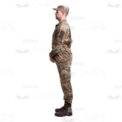 Cutout Image Profile View Of Calm Soldier Crossed Hands-0