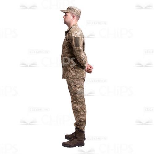 Profile View Of Handsome Young Sergeant Holding Hands Behind Back Cutout-0
