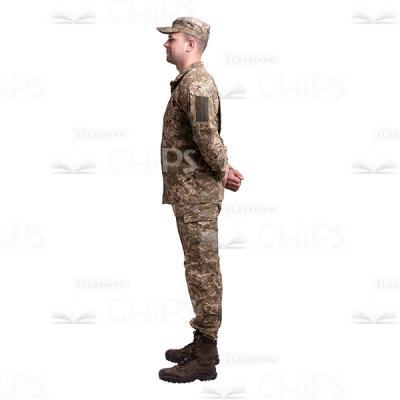 Smiling Sergeant With Hands Behind His Back Profile View Cutout -0