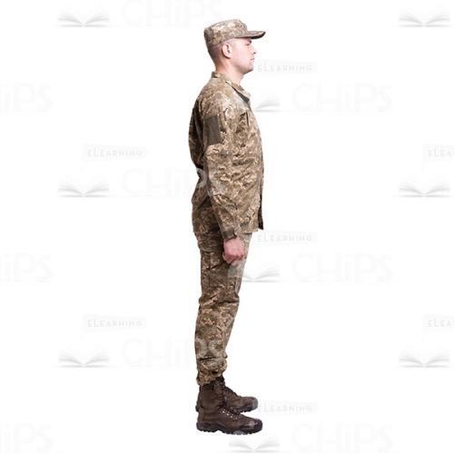 Serious Soldier Standing in Profile Cutout Image-0