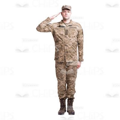 Young Soldier Salutes Cutout Image-0