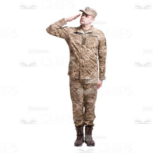 Saluting Young Soldier Cutout Photo-0