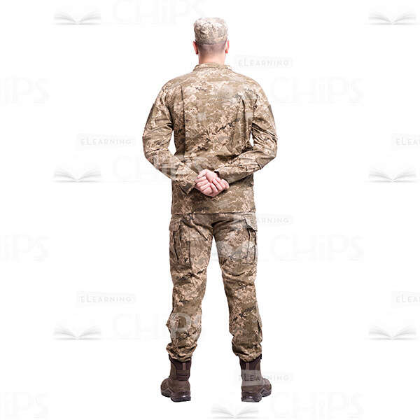 Back View Young Soldier Cutout Photo-0