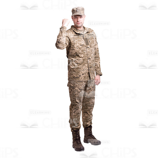 Young Soldier Showing The Fist Cutout Photo-0