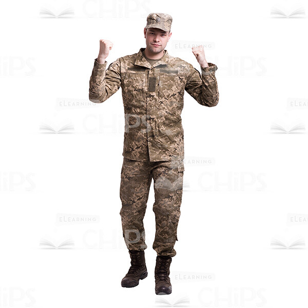 Young Soldier Showing The Fists Cutout Photo-0