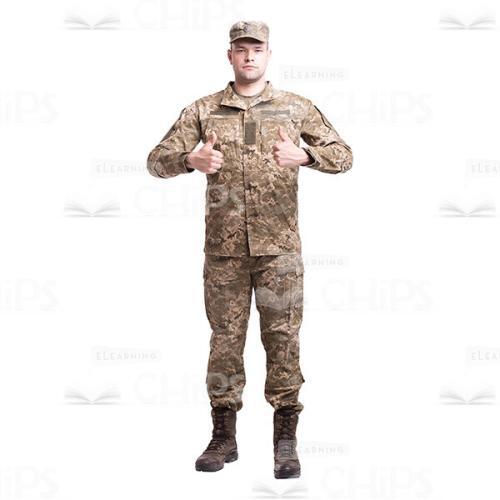 Young Soldier Showing The Ok Gesture Cutout Photo-0