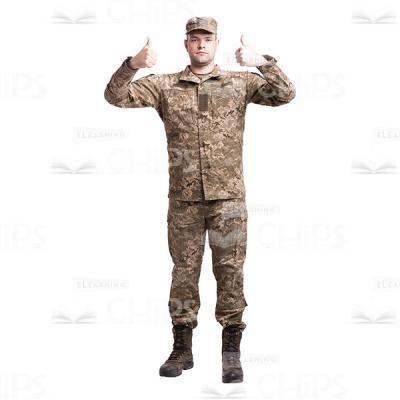 Young Soldier Demonstrating The Ok Gesture Cutout Photo-0