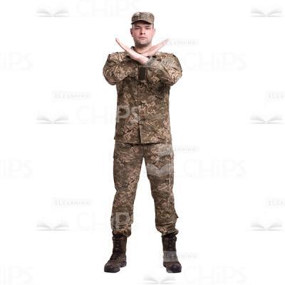 Young Soldier With The Forbidding Gesture Cutout Photo-0
