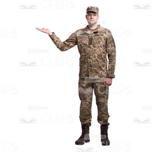 Young Soldier Showing To The Right Out Cutout Photo-0