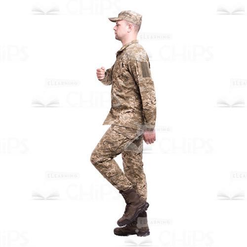 Profile View Marching Young Soldier Cutout Photo-0