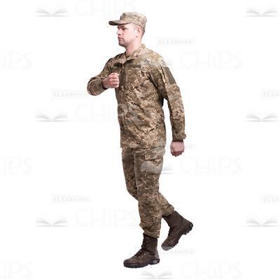 Sideway Marching Young Soldier Cutout Photo-0