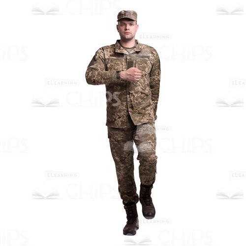 Marching Serious Young Soldier Cutout Photo-0