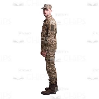 Profile View Standing Young Soldier Cutout Photo-0