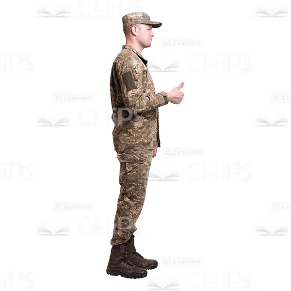 Profile View With Ok Gesture Young Soldier Cutout Photo-0