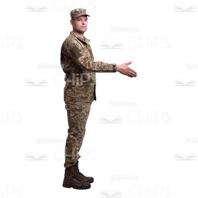 Profile View Greeting Calm Young Soldier Cutout Photo-0