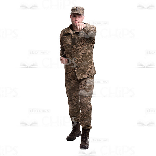 Exercising Young Soldier Cutout Photo-0