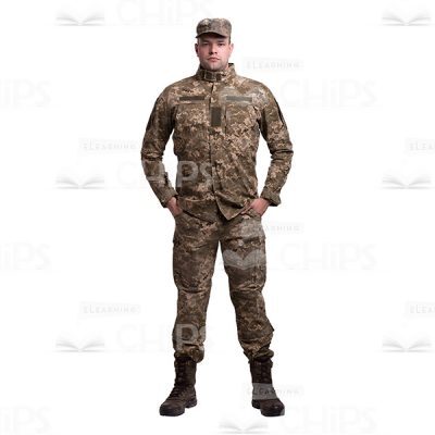 Young Soldier With Hands In The Pockets Cutout Photo-0