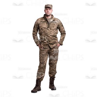 Relaxed Soldier With Hands In The Pockets Cutout Photo-0